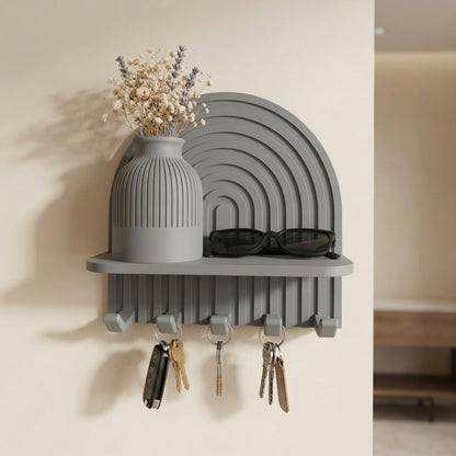 Portachiavi da parete LEOTREDDI con mensola 3D, supporto multifunzione per chiavi, accessori e oggetti per la casa